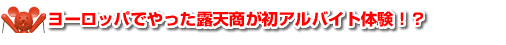 ヨーロッパでやった露天商が初アルバイト体験！？