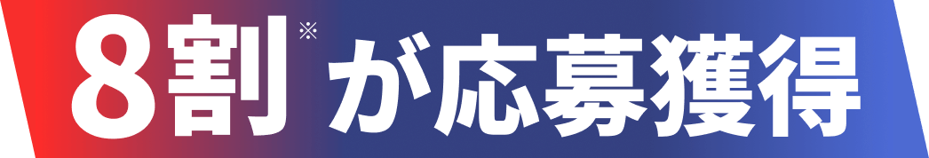 8割※が応募獲得