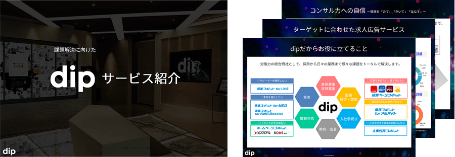 dipの各サービスを一つにまとめた紹介資料