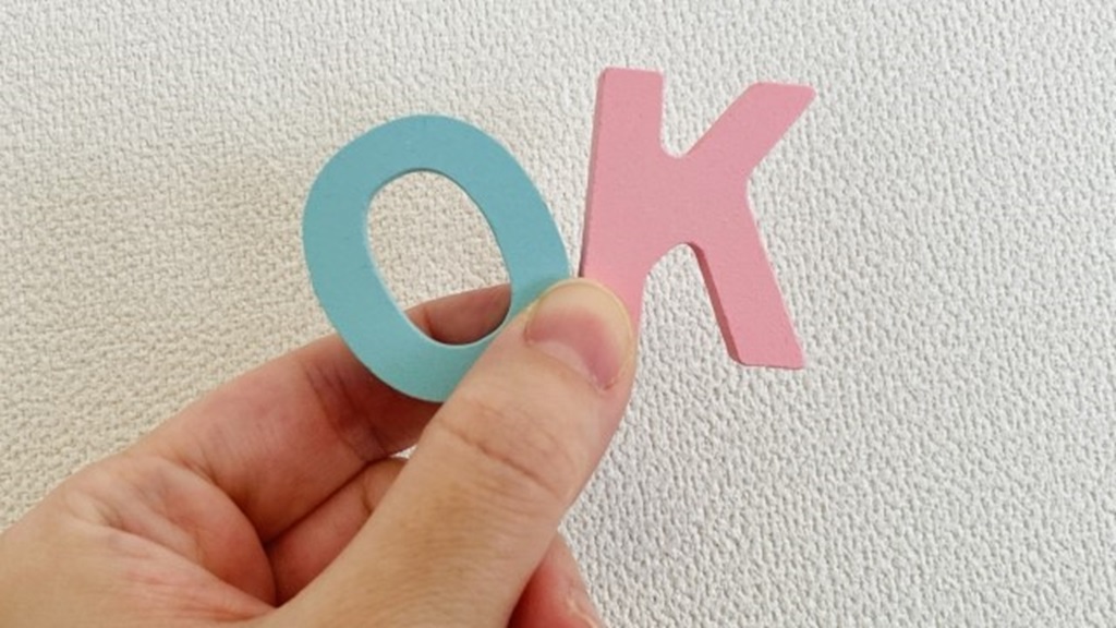 OKと象られたゴム