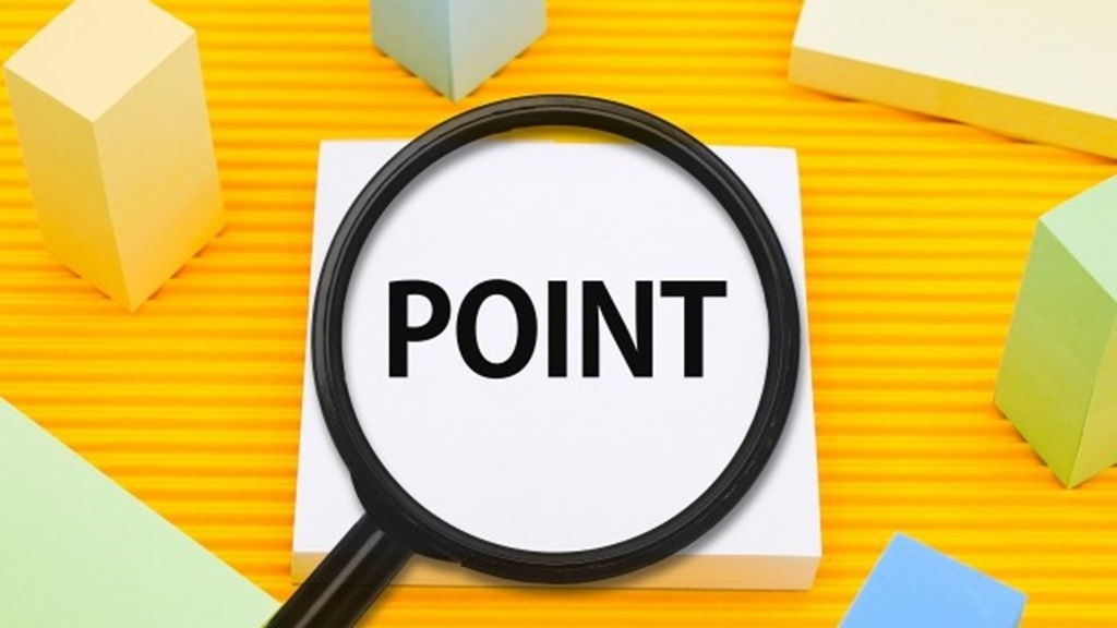 虫眼鏡が映すPOINTの文字