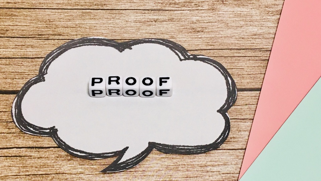 証明を意味する英単語「PROOF」