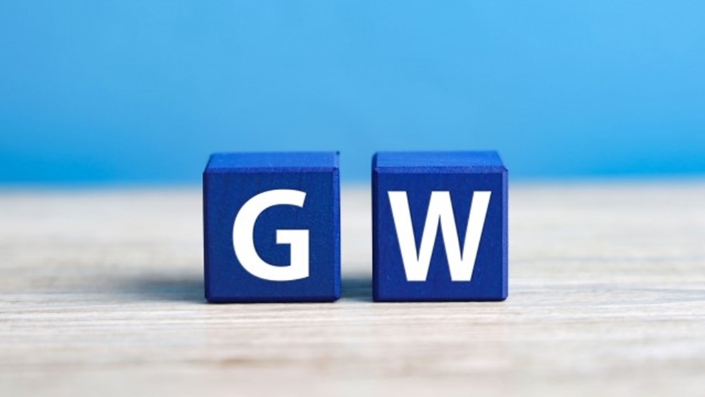 GWと書かれた青のブロック