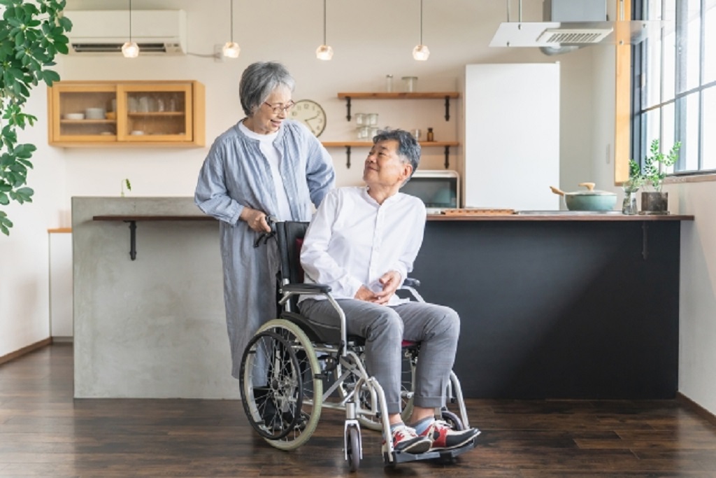 老老介護の様子