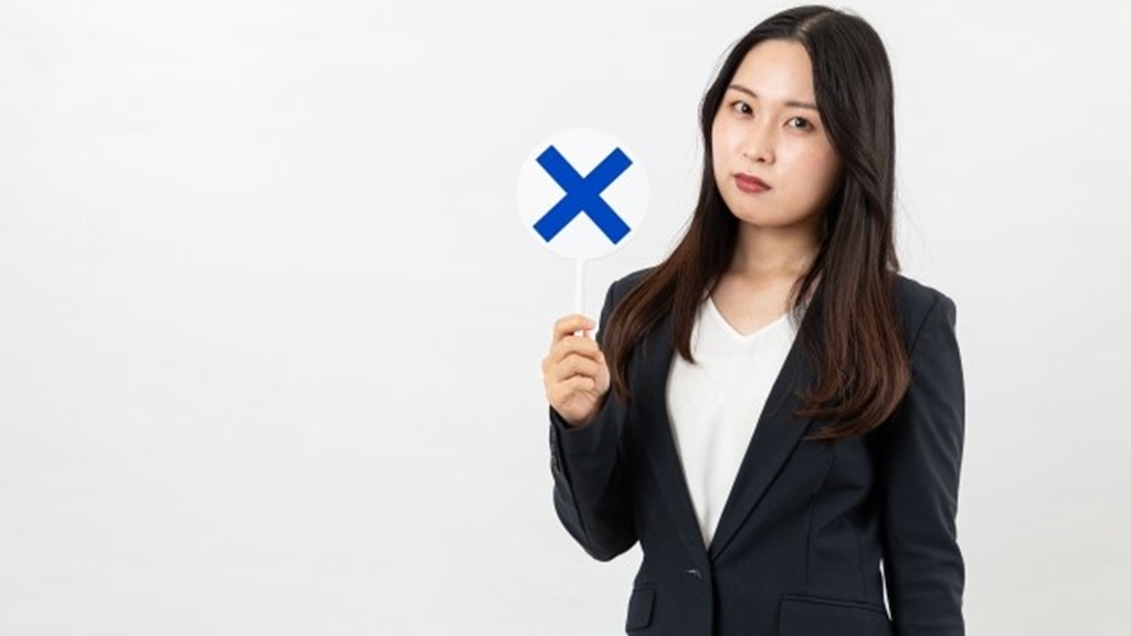 採用率低下の要因(ダメなこと)を×マークで表現