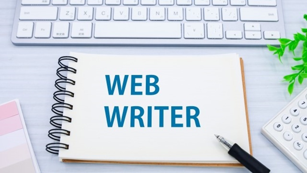 短期雇用の求人が多い職業の一つWebライターを画用紙に書かれた文字で表現