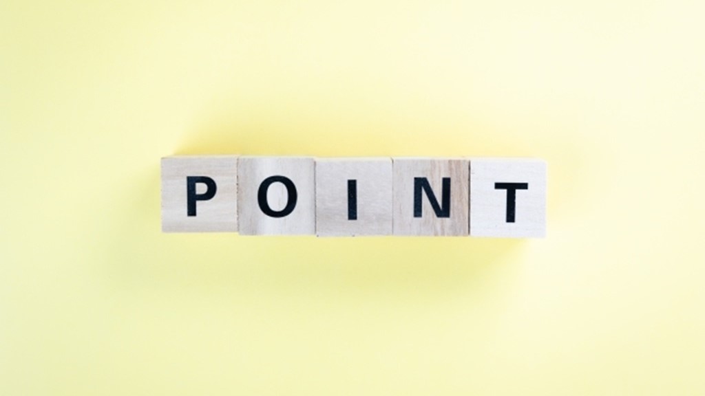 積み木で表現されたPOINTの文字